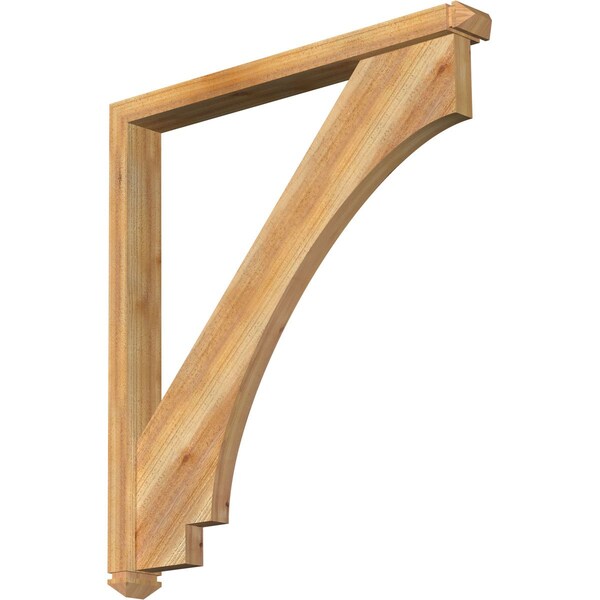 Ekena Millwork Imperial Arts and Crafts Rough Sawn Bracket w/ Offset Brace, Western Red Cedar, 4"W x 36"D x 40"H BKT0402X36X40IMP03RWR - main